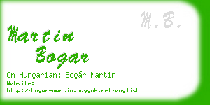 martin bogar business card